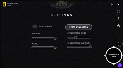 Aviamasters pannello impostazioni