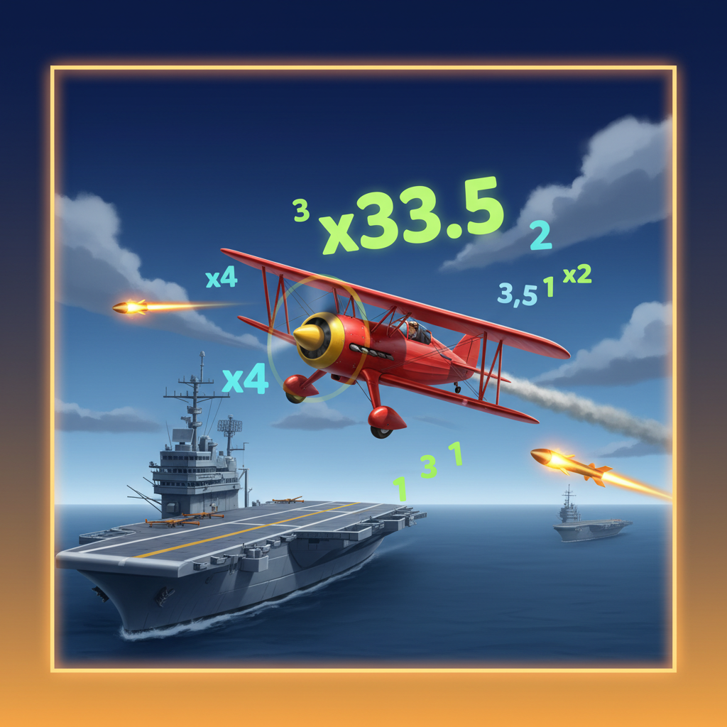 Aviamasters 2 — biplano militare in volo tra portaerei nel crash game BGaming